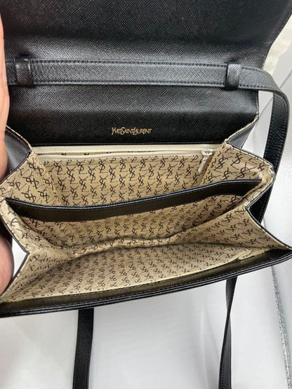 Saint Laurent Shoulder Bag Purse YSL Cassandra Black Authentic