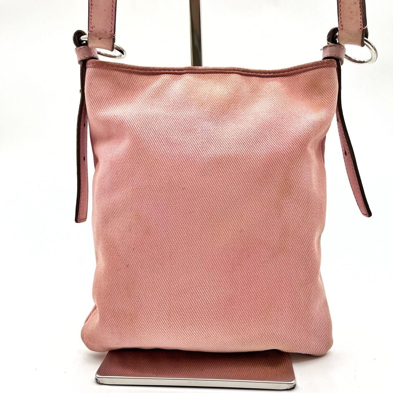 Saint Laurent Shoulder Bag Purse YSL Cassandra Canvas Leather Pink Authentic