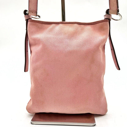 Saint Laurent Shoulder Bag Purse YSL Cassandra Canvas Leather Pink Authentic