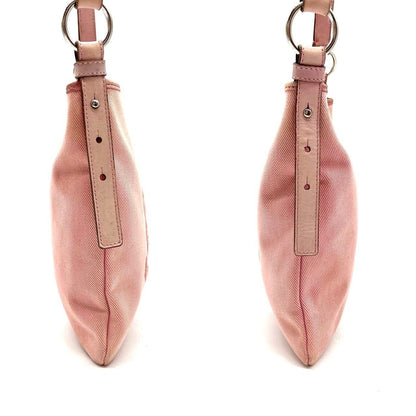 Saint Laurent Shoulder Bag Purse YSL Cassandra Canvas Leather Pink Authentic