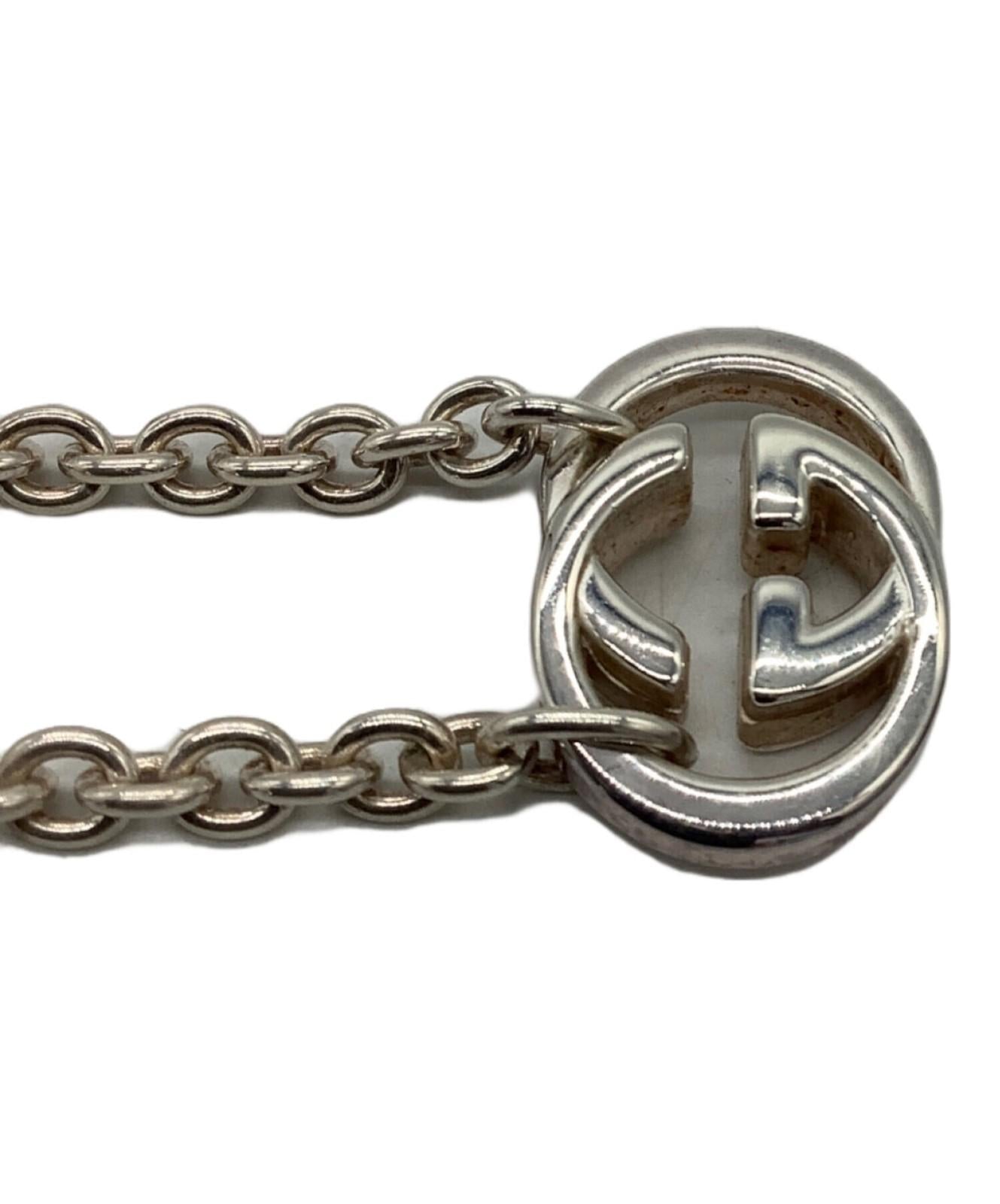 GUCCI Necklace Pendant Interlocking GG Silver Ag925 Women Accessory Authentic