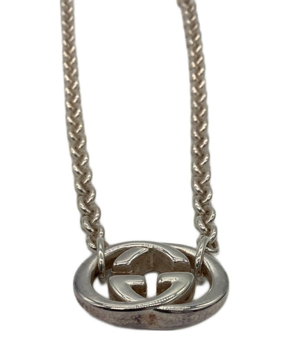 GUCCI Necklace Pendant Interlocking GG Silver Ag925 Women Accessory Authentic
