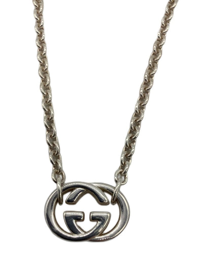 GUCCI Necklace Pendant Interlocking GG Silver Ag925 Women Accessory Authentic