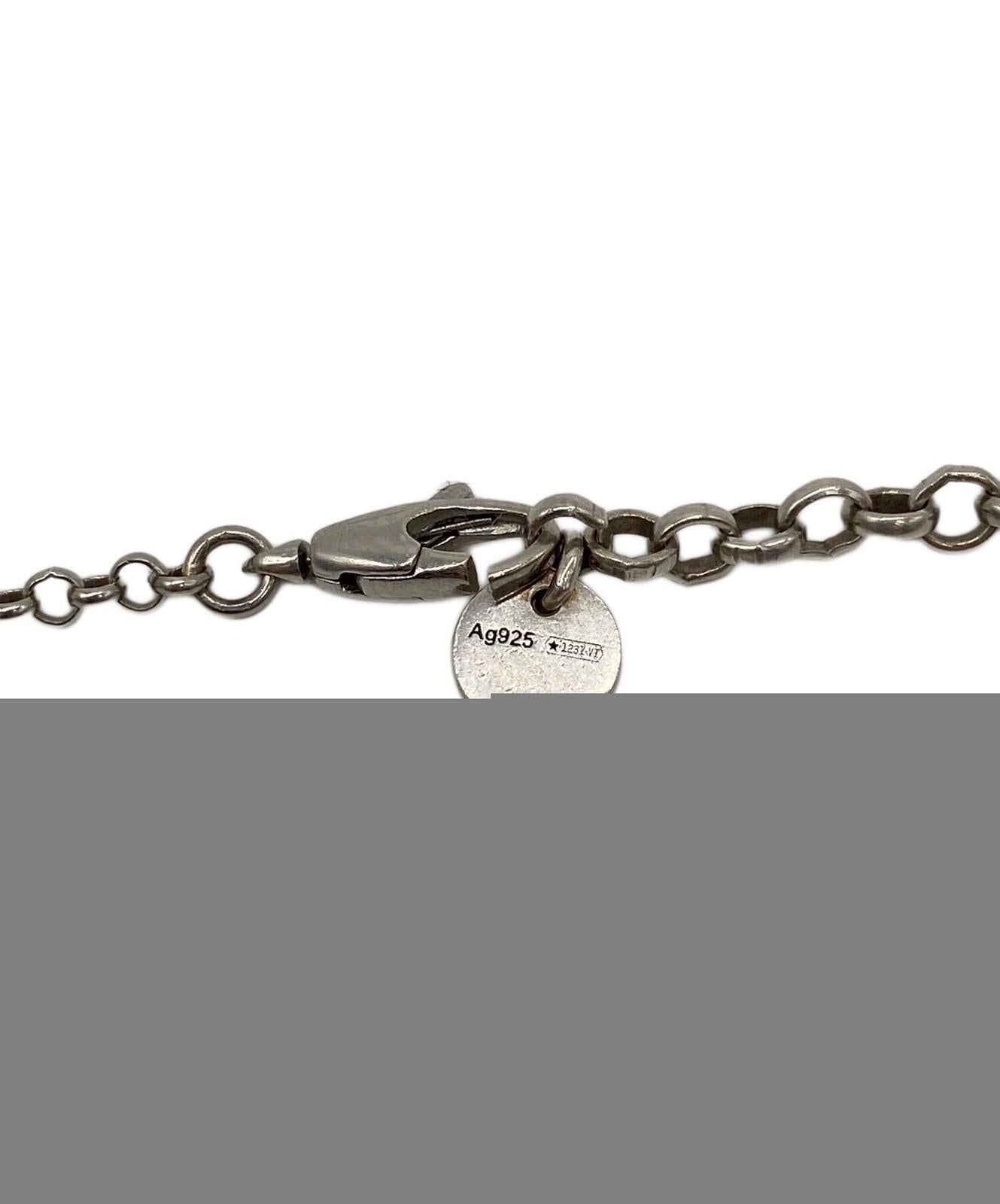 GUCCI Necklace Pendant GG emblem Silver Unisex Accessory Authentic