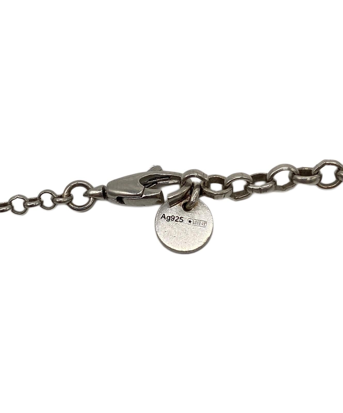 GUCCI Necklace Pendant GG emblem Silver Unisex Accessory Authentic