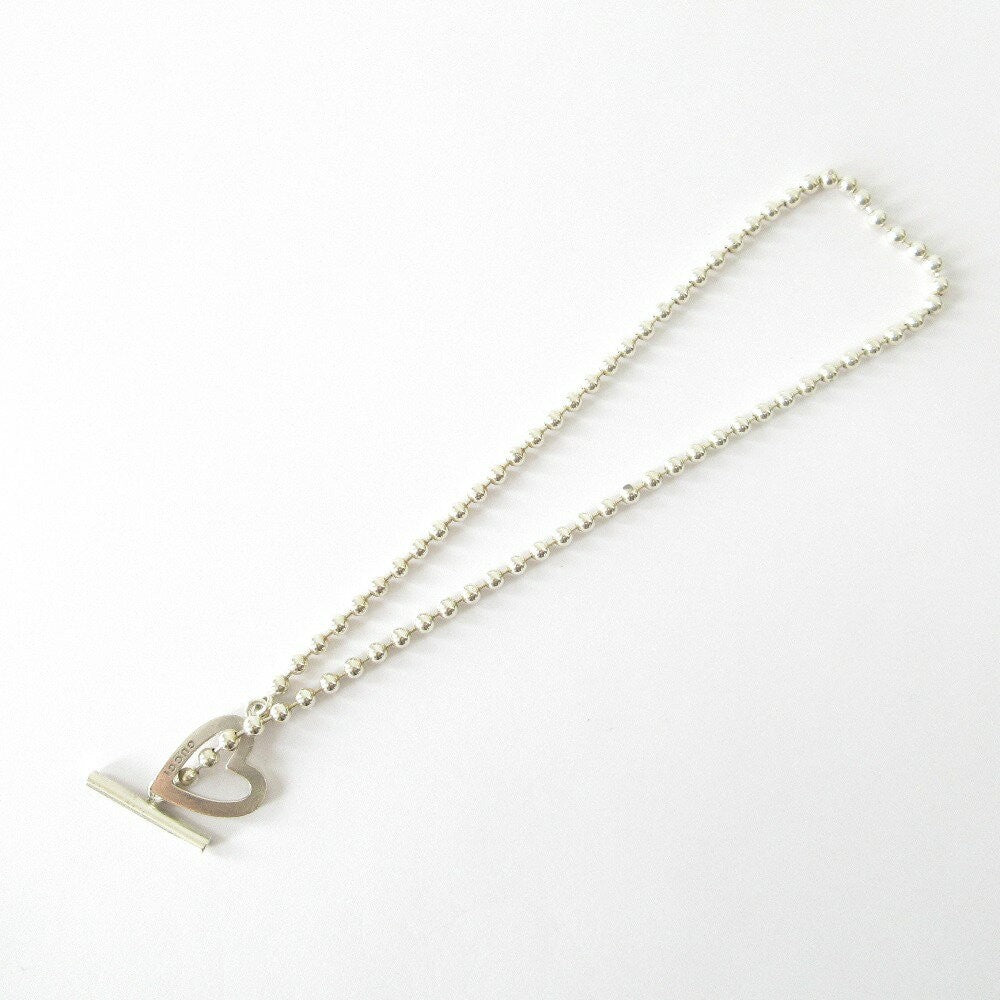 GUCCI Necklace Pendant ball chain Heart Silver 925 Women Accessory Authentic