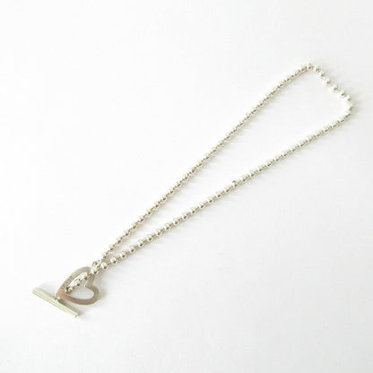 GUCCI Necklace Pendant ball chain Heart Silver 925 Women Accessory Authentic
