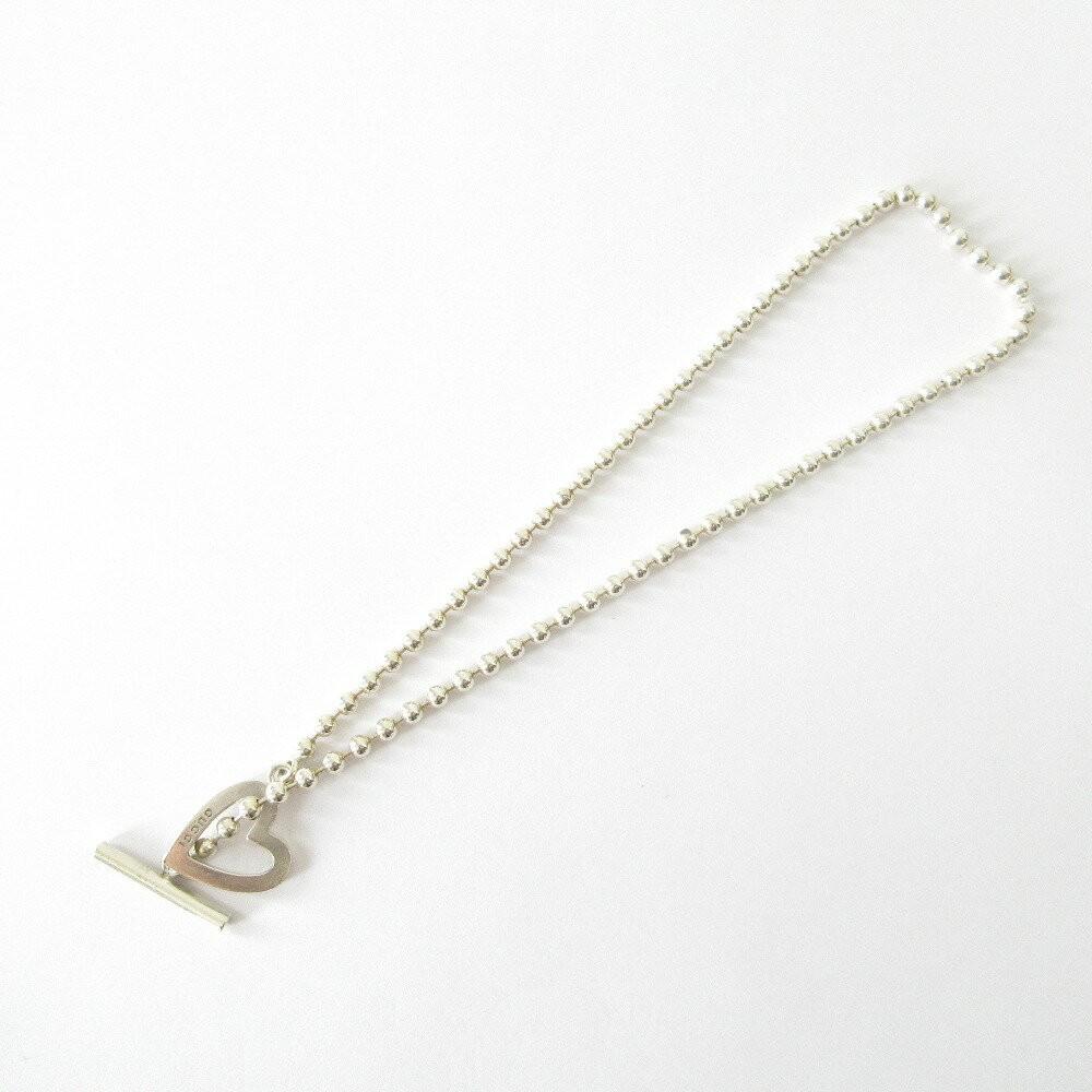 GUCCI Necklace Pendant ball chain Heart Silver 925 Women Accessory Authentic