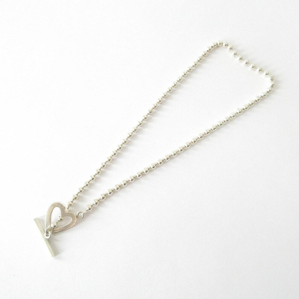 GUCCI Necklace Pendant ball chain Heart Silver 925 Women Accessory Authentic