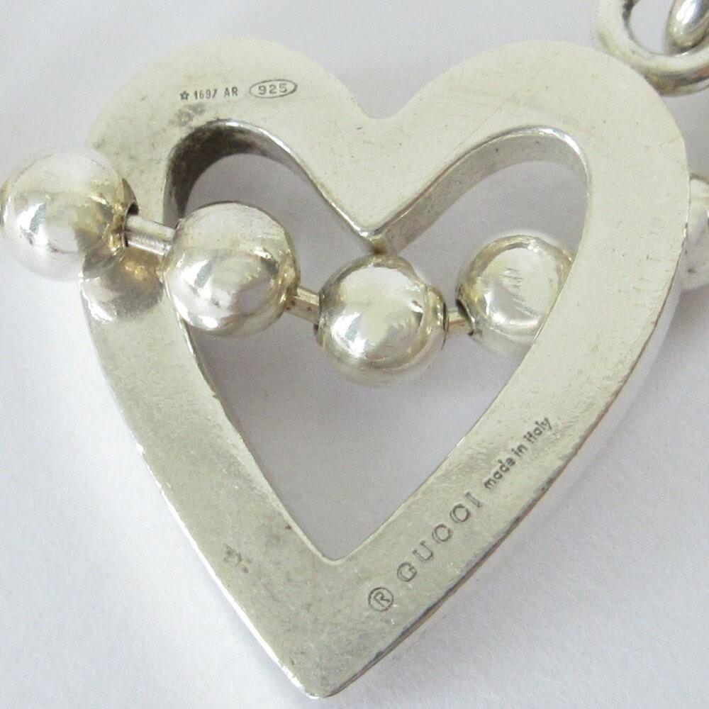 GUCCI Necklace Pendant ball chain Heart Silver 925 Women Accessory Authentic