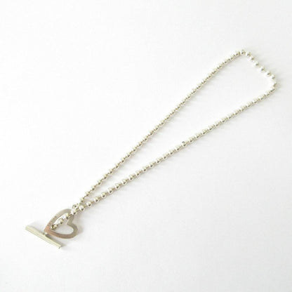 GUCCI Necklace Pendant ball chain Heart Silver 925 Women Accessory Authentic