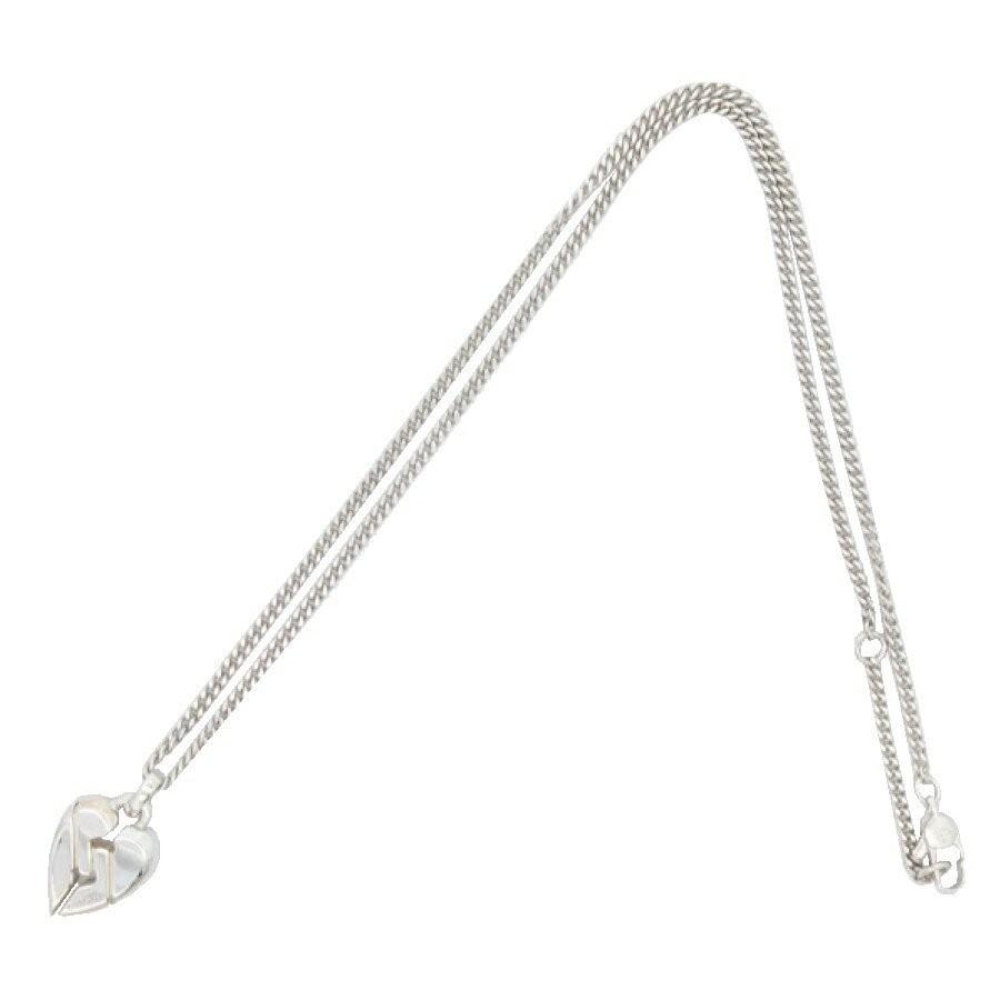 GUCCI Necklace Pendant Knot Heart Silver 925 Women Accessory Authentic