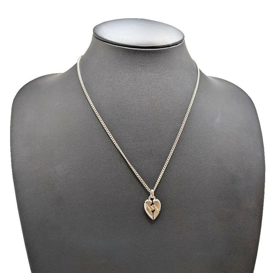 GUCCI Necklace Pendant Knot Heart Silver 925 Women Accessory Authentic
