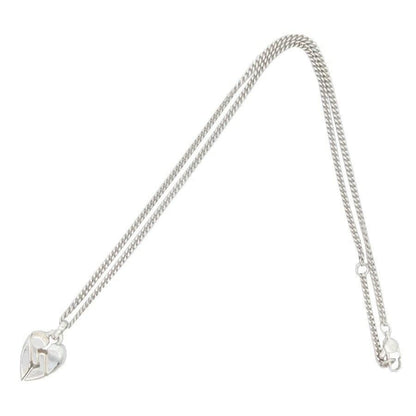 GUCCI Necklace Pendant Knot Heart Silver 925 Women Accessory Authentic