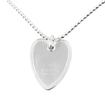 GUCCI Necklace Pendant Heart Silver 925 Women Accessory Authentic
