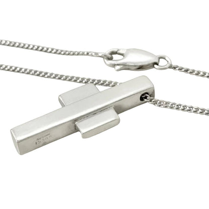 GUCCI Necklace Pendant cross Silver 925 Women Accessory Authentic