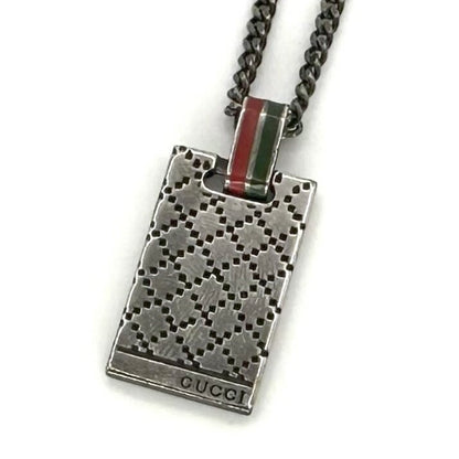 GUCCI Necklace Pendant Diamante motif Silver 925 Unisex Accessory Authentic