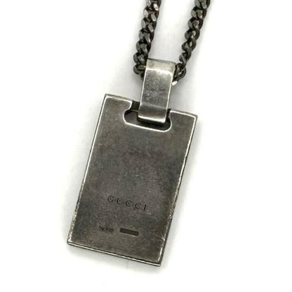 GUCCI Necklace Pendant Diamante motif Silver 925 Unisex Accessory Authentic