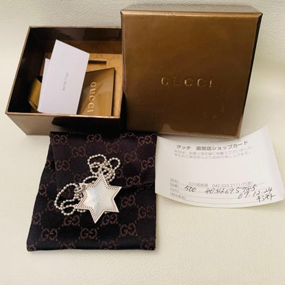 GUCCI Necklace Pendant Star Silver 925 Women Accessory Authentic
