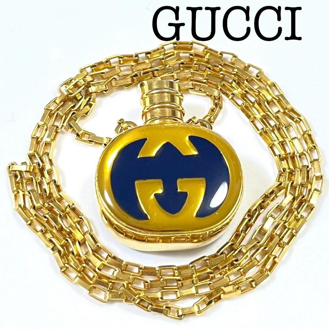 GUCCI Necklace Pendant Interlocking G Perfume bottle Women Accessory Authentic