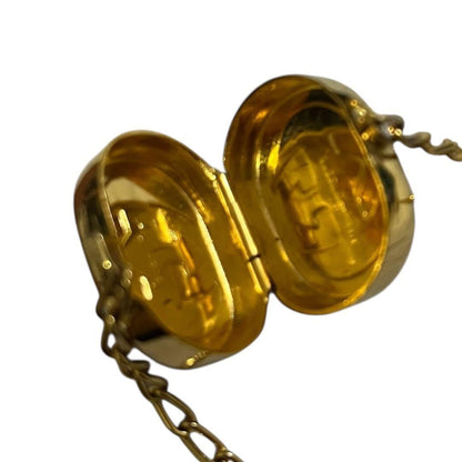 GUCCI Necklace Pendant Interlocking G Gold Black Women Accessory Authentic