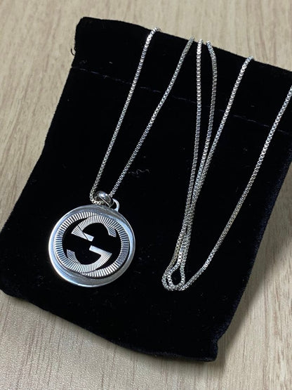 GUCCI Necklace Pendant Venetian chain Silver 925 Women Accessory Authentic