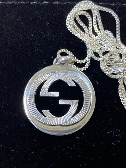 GUCCI Necklace Pendant Venetian chain Silver 925 Women Accessory Authentic