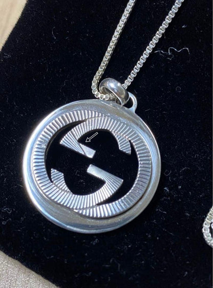 GUCCI Necklace Pendant Venetian chain Silver 925 Women Accessory Authentic