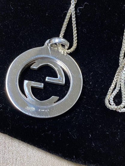 GUCCI Necklace Pendant Venetian chain Silver 925 Women Accessory Authentic