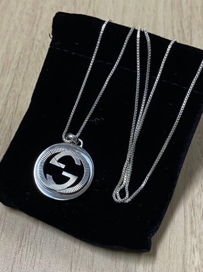 GUCCI Necklace Pendant Venetian chain Silver 925 Women Accessory Authentic