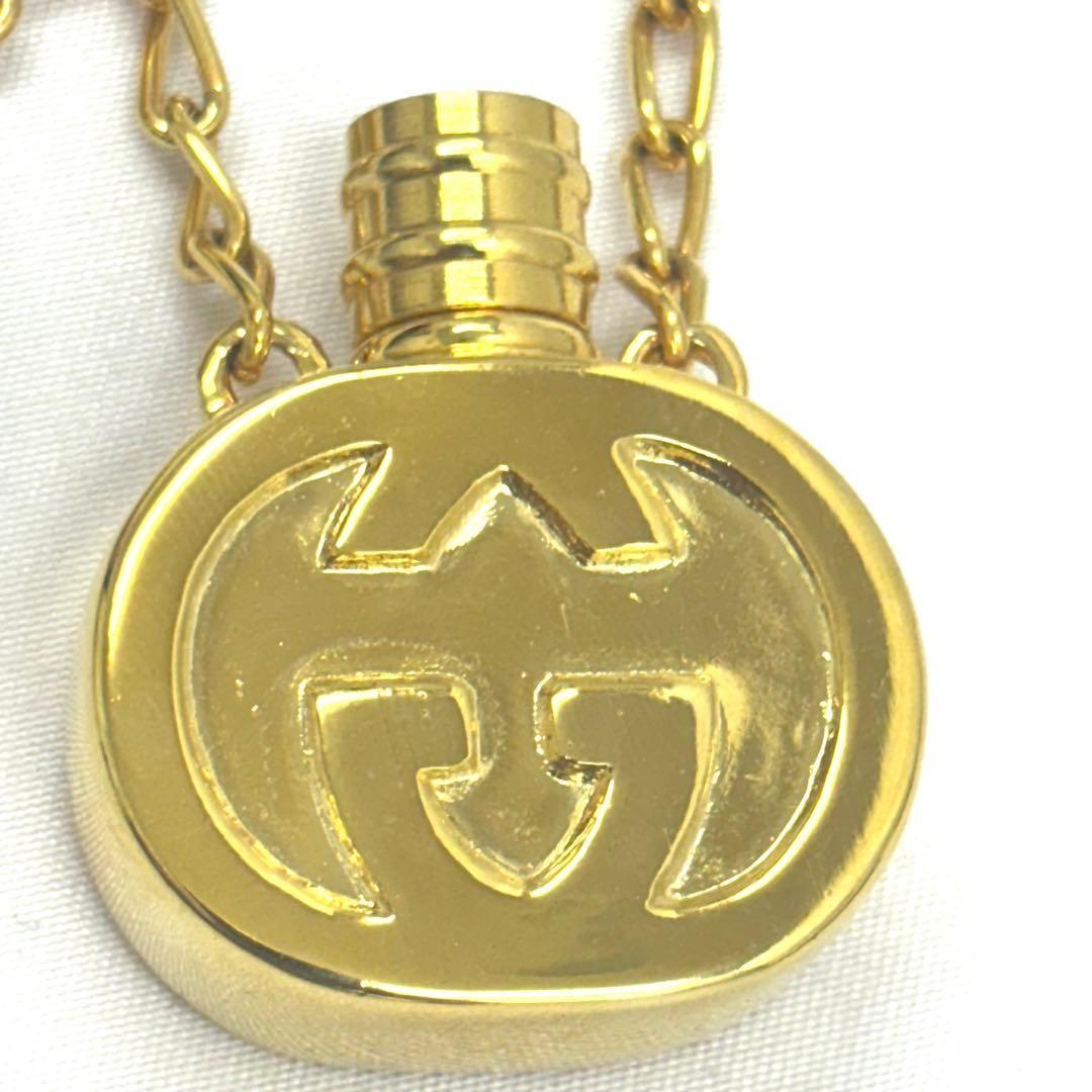 GUCCI Necklace Pendant Old Perfume Bottle Gold Women Accessory Authentic