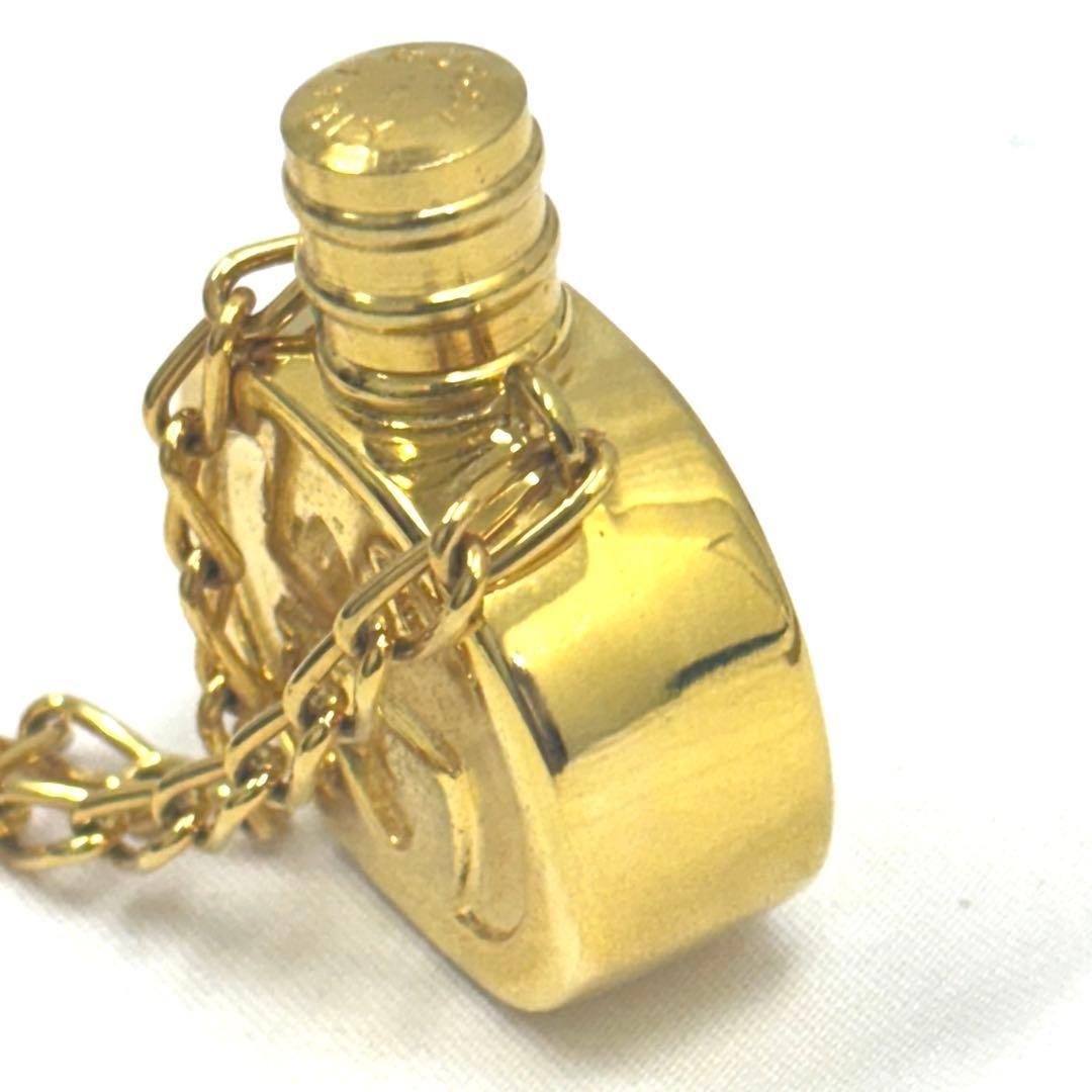 GUCCI Necklace Pendant Old Perfume Bottle Gold Women Accessory Authentic