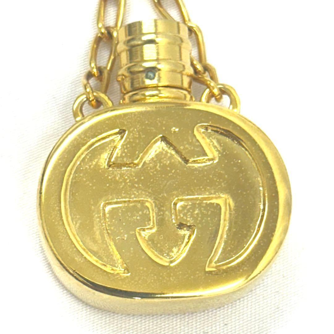 GUCCI Necklace Pendant Old Perfume Bottle Gold Women Accessory Authentic