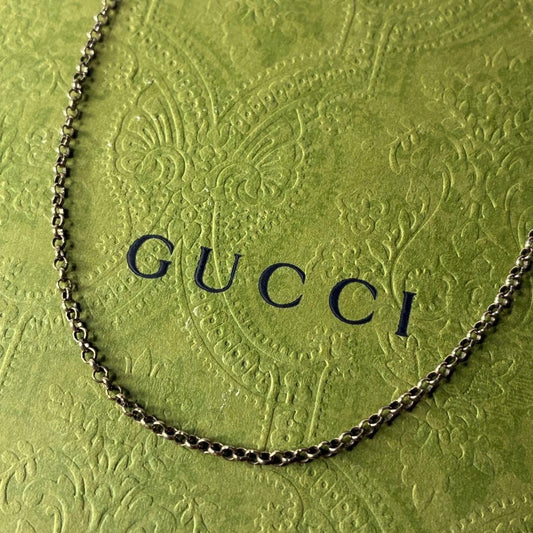 GUCCI Necklace Pendant Chain Silver 925 Men Accessory Authentic