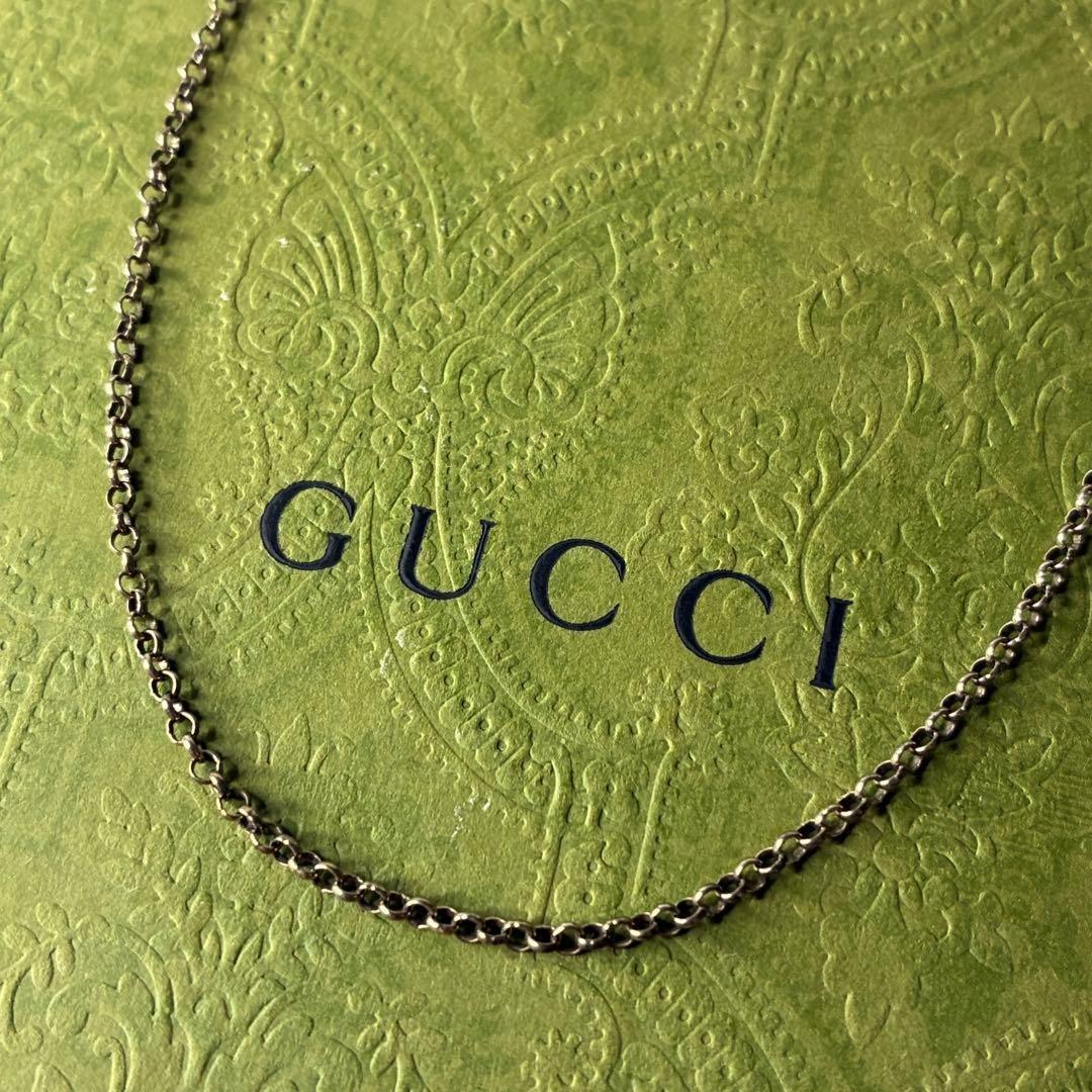 GUCCI Necklace Pendant Chain Silver 925 Men Accessory Authentic
