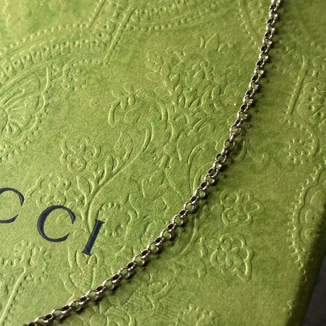 GUCCI Necklace Pendant Chain Silver 925 Men Accessory Authentic