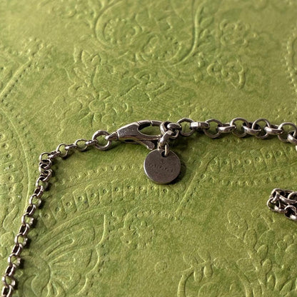 GUCCI Necklace Pendant Chain Silver 925 Men Accessory Authentic