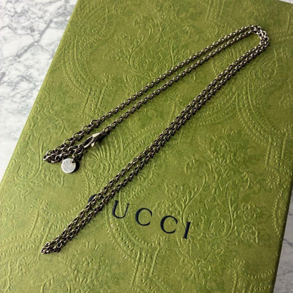 GUCCI Necklace Pendant Chain Silver 925 Men Accessory Authentic