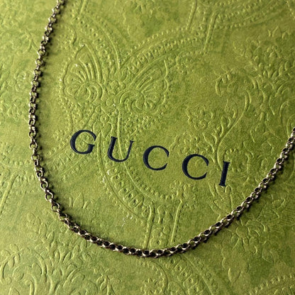 GUCCI Necklace Pendant Chain Silver 925 Men Accessory Authentic