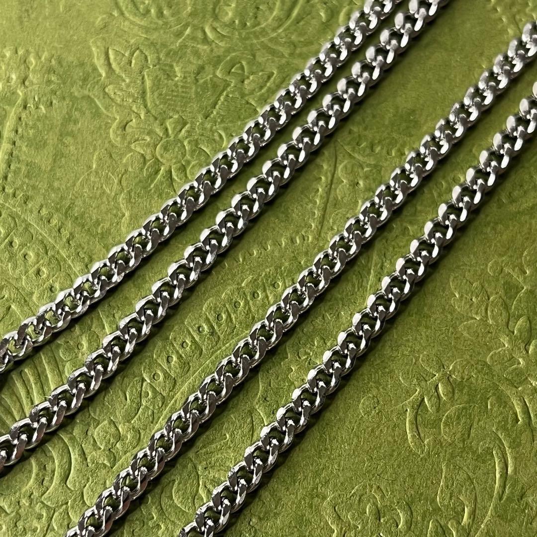 GUCCI Necklace Pendant Cutout G Ring Silver 925 Men Accessory Authentic