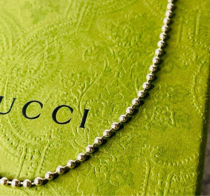 GUCCI Necklace Pendant ball chain Silver 925 Men Accessory Authentic