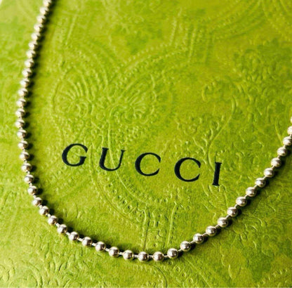 GUCCI Necklace Pendant ball chain Silver 925 Men Accessory Authentic