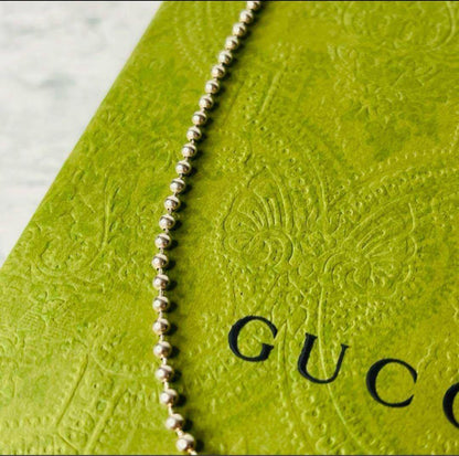 GUCCI Necklace Pendant ball chain Silver 925 Men Accessory Authentic