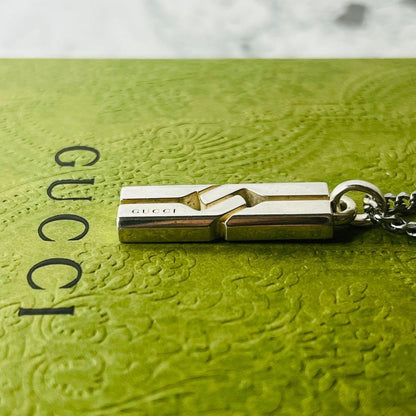 GUCCI Necklace Pendant Knot Infinity Silver 925 Men Accessory Authentic