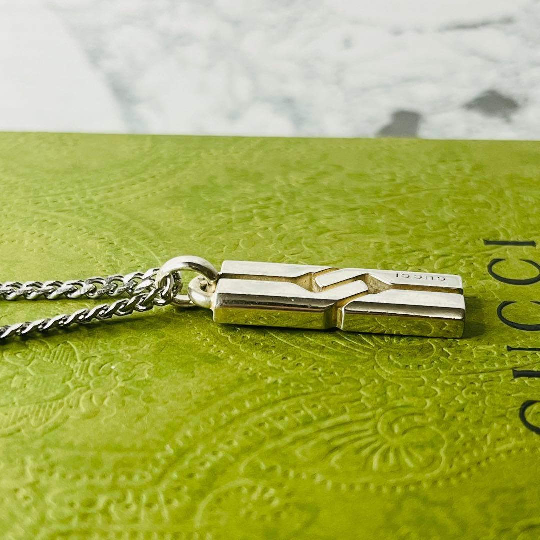 GUCCI Necklace Pendant Knot Infinity Silver 925 Men Accessory Authentic