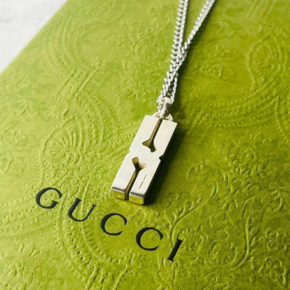 GUCCI Necklace Pendant Knot Infinity Silver 925 Men Accessory Authentic