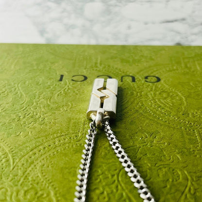 GUCCI Necklace Pendant Knot Infinity Silver 925 Men Accessory Authentic