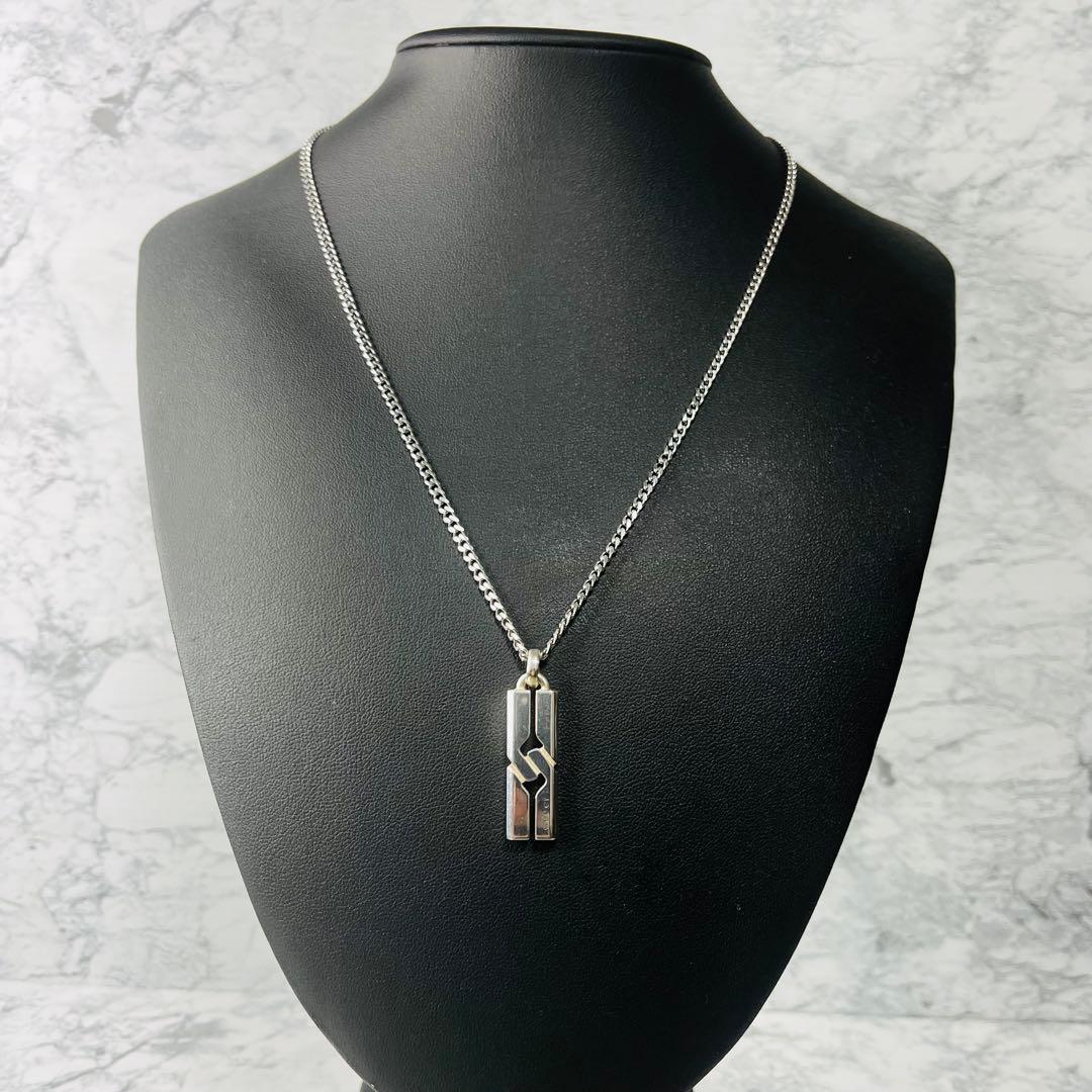 GUCCI Necklace Pendant Knot Infinity Silver 925 Men Accessory Authentic