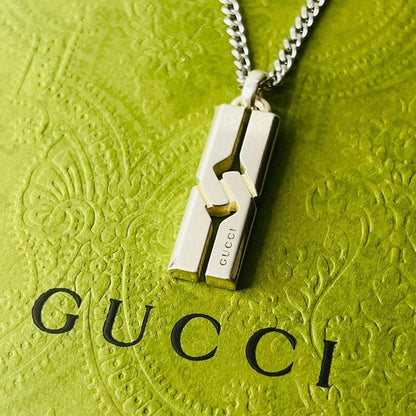 GUCCI Necklace Pendant Knot Infinity Silver 925 Men Accessory Authentic