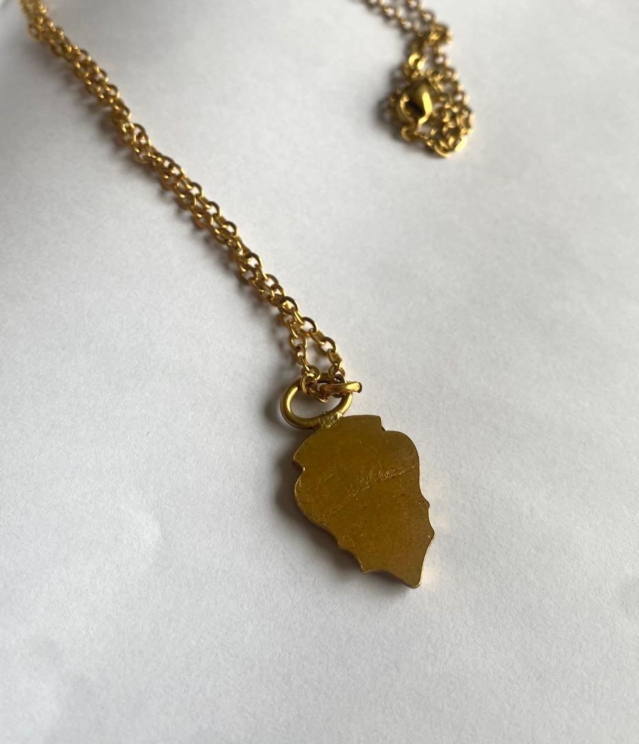 GUCCI Crest Necklace Pendant Old Gold Men Accessory Authentic